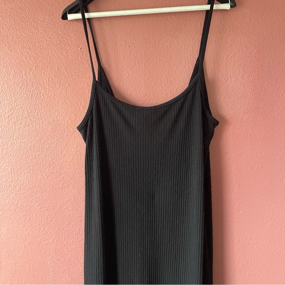 Abercrombie and Fitch Knit Midi Black Dress with Side Slits - Picture 5 of 8